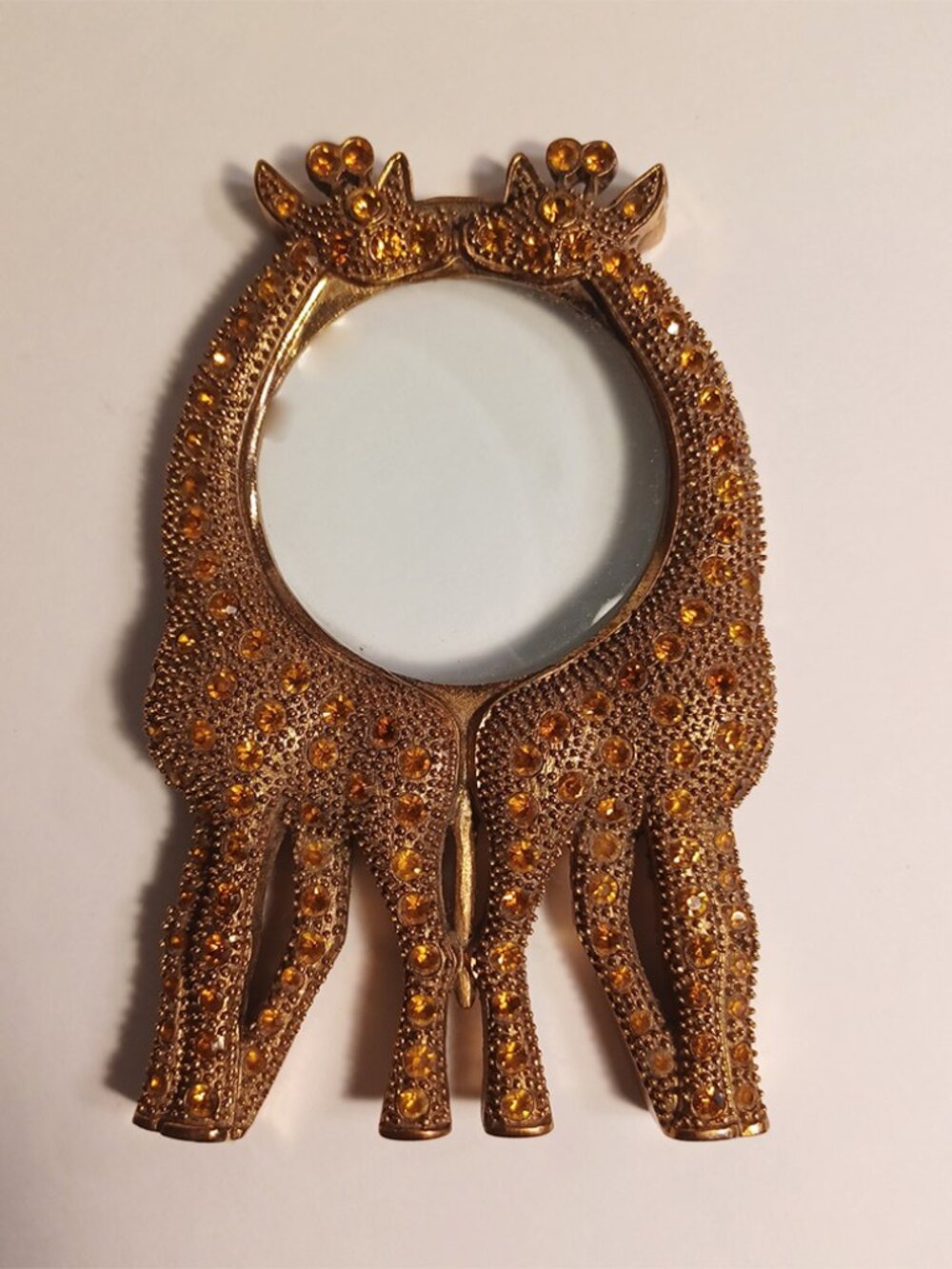 Vintage Brass Giraffe Magnifying Glass with Rhinestones - Bombay Company